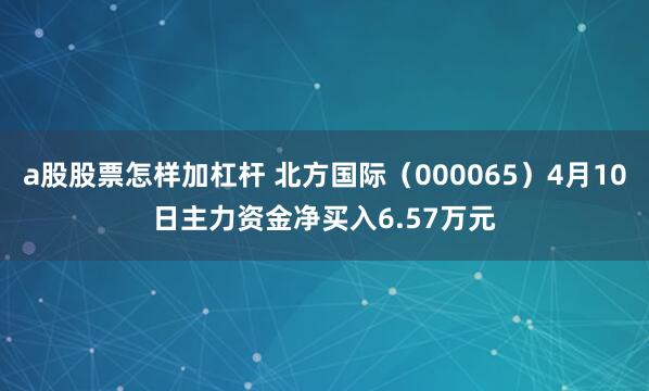 a股股票怎样加杠杆 北方国际（000065）4月10日主力资金净买入6.57万元