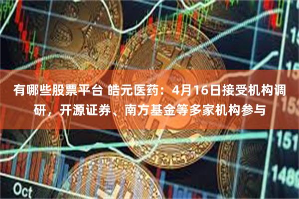 有哪些股票平台 皓元医药：4月16日接受机构调研，开源证券、南方基金等多家机构参与