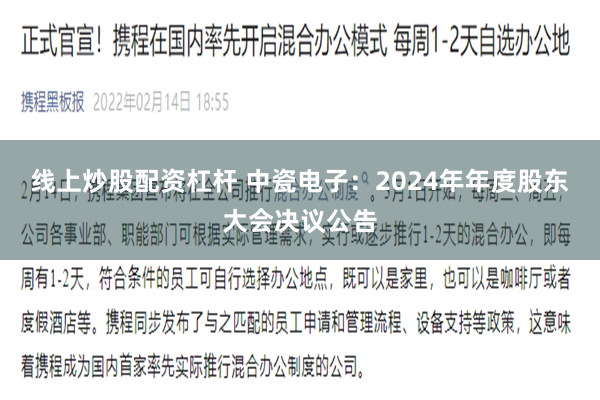 线上炒股配资杠杆 中瓷电子：2024年年度股东大会决议公告