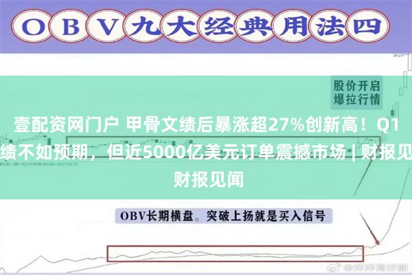 壹配资网门户 甲骨文绩后暴涨超27%创新高！Q1业绩不如预期，但近5000亿美元订单震撼市场 | 财报见闻